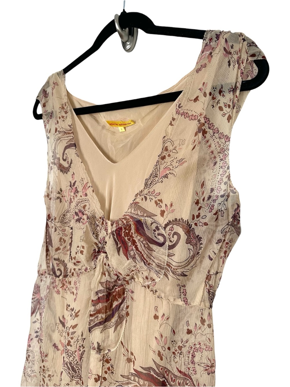 Vintage Fairycore Silk Sheer Maxi Dress High Low Goblincore Earthy Y2K Hobbit - Picture 5 of 15
